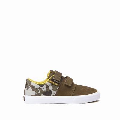 Supra STACKS II VULC VELCRO - Lasten Tennarit - Khaki/Camo